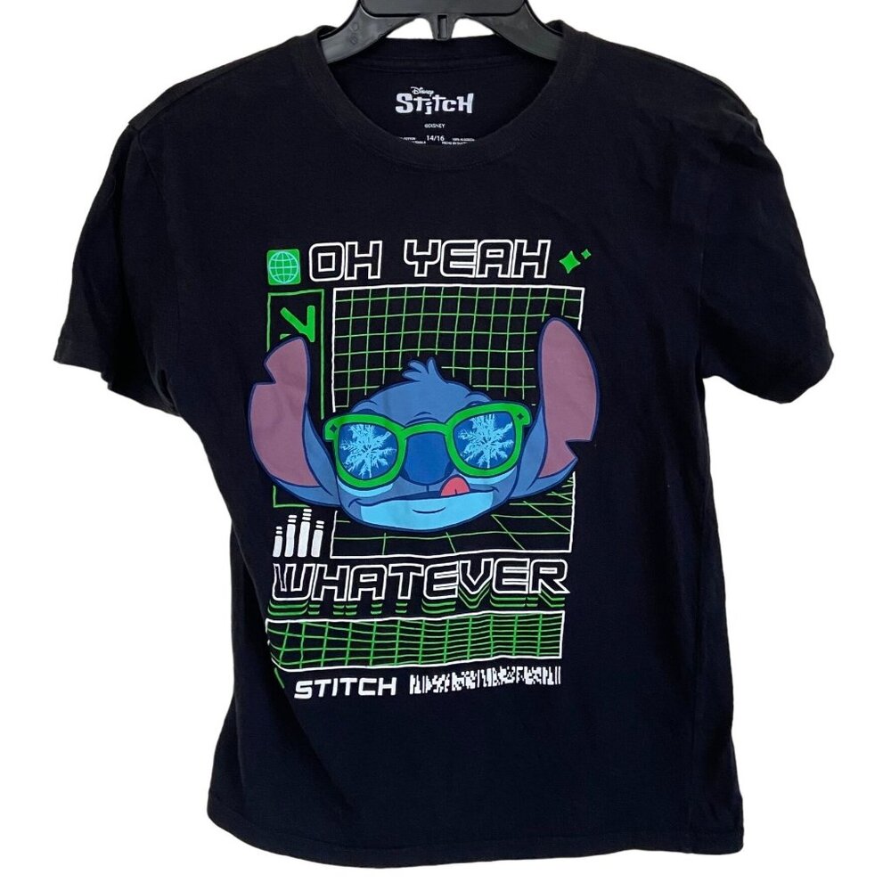 Disney Stitch T-Shirt Size 14 / 16 Youth Crew Neck Tshirt T Shirt Tee Black